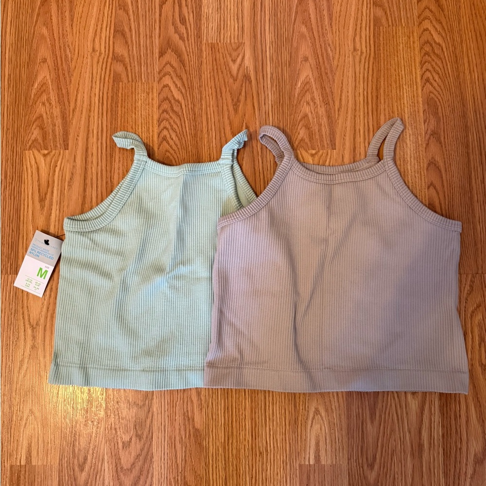 Set of Two Ribbed Tank Tops